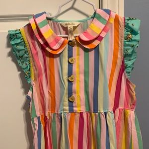 Matilda Jane size 12 rainbow color stripe shirt